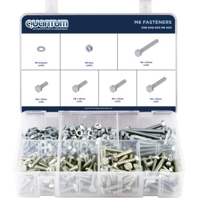 ASSORTED BOX OF M6 FASTENERS (BOX OF 400 PIECES)