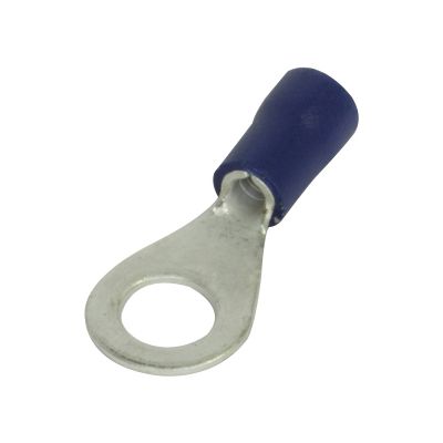 BLUE INSULATED TERMINALS 6.4 MM RINGS PACK OF 100