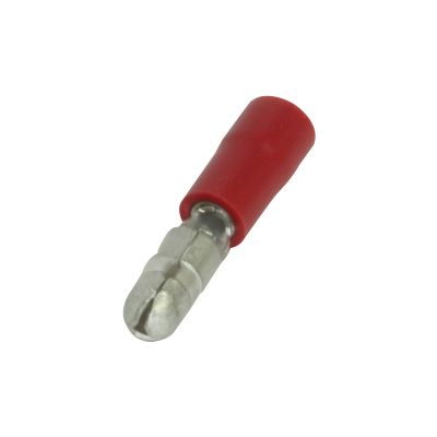 RED INSULATED TERMINALS - 4.0 MM BULLETS (100)