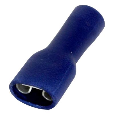 BLUE INSULATED TERMINALS - 6.3 MM FEMALES (100)
