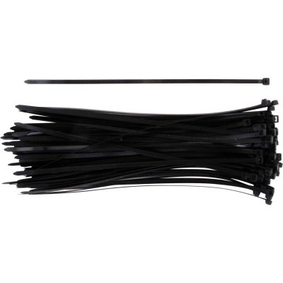 CABLE TIES BLACK - 200 X 4.8MM (PACK OF 2 X 100)