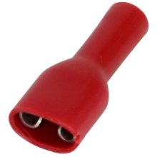 RED INSULATED TERMINALS 6.3 MM PUSH FEMALES (100)