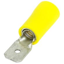YELLOW INSULATED TERMINALS 6.3 MM MALES (100)