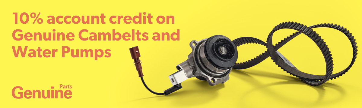 10% account credit when you buy a Genuine Cambelt and Water Pump together
