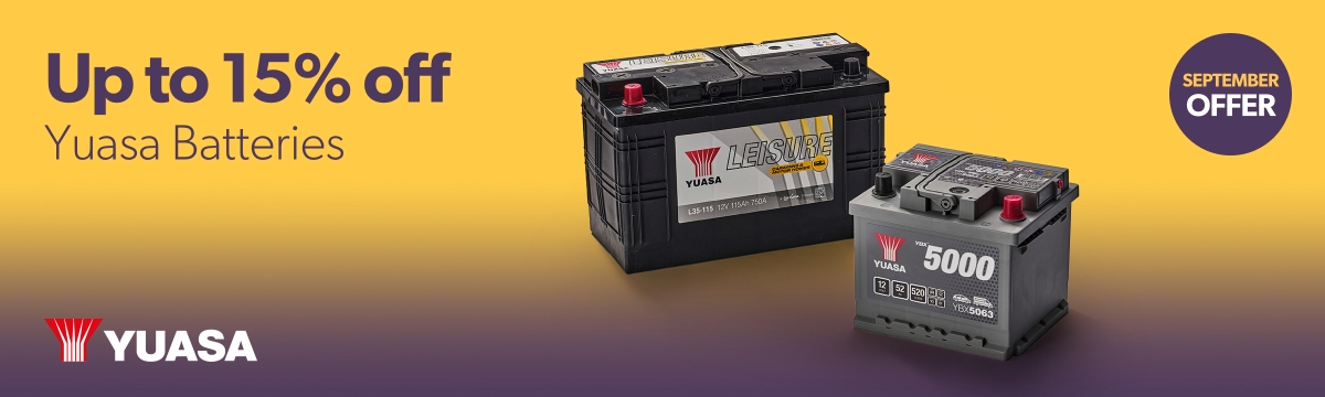 Save up to 15% on Yuasa batteries this September