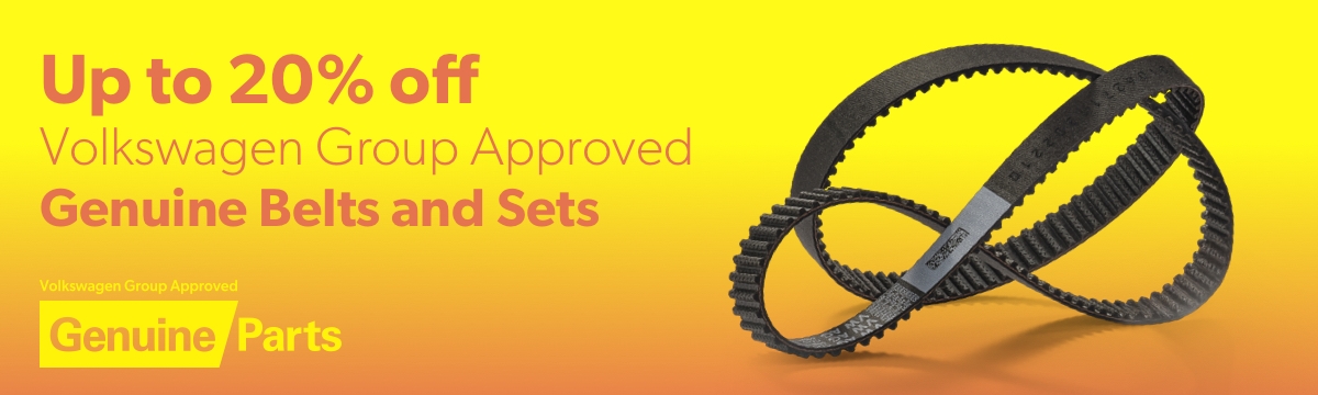 Up to 20% off Volkswagen Group Approved  Genuine Belts and Sets