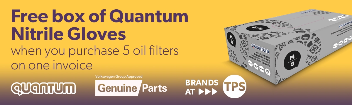 Free box of Quantum Nitrile Gloves when you purchase 5 oil filters in a single transaction