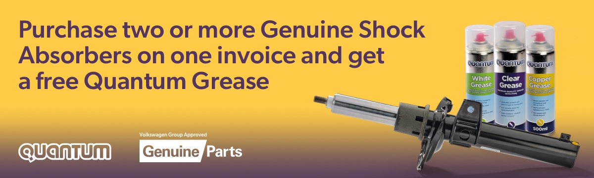 Purchase two or more Genuine Shock Absorbers on one invoice and get a free Quantum Grease