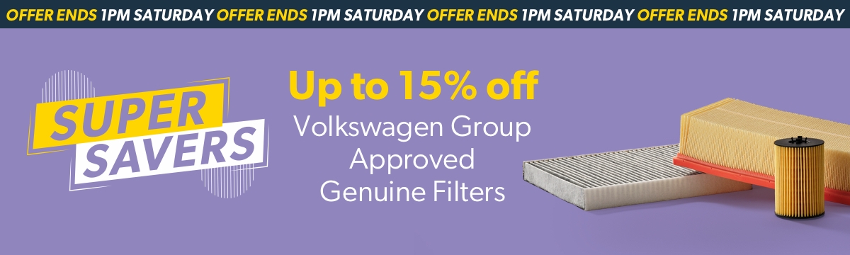 Up to 15% off Volkswagen Group Approved Genuine Filters 