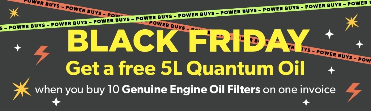Get a free 5L Quantum Oil when you buy 10 Genuine Engine Oil Filters on one invoice