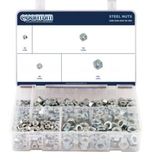 ASSORTED BOX OF STEEL NUTS (BOX OF 280 PIECES)