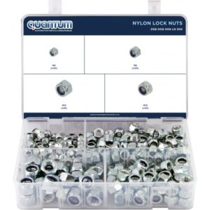 ASSORTED BOX NYLON LOCK NUTS (BOX OF 300 PIECES)