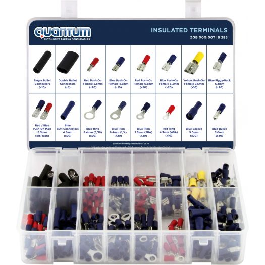 ASSORTED BOX TERMINALS INSULATED BOX OF 285 PIECES
