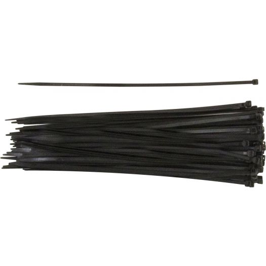 CABLE TIES BLACK – 300 X 4.8MM (PACK OF 2 X 100)