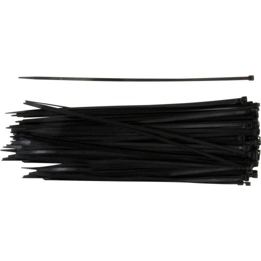 CABLE TIES BLACK – 370 X 7.6MM (PACK OF 100)
