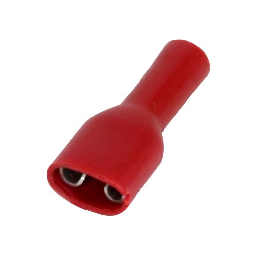 RED INSULATED TERMINALS 6.3 MM PUSH FEMALES (100)