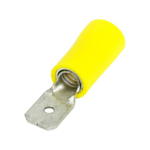 YELLOW INSULATED TERMINALS 6.3 MM MALES (100)